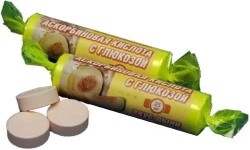 Аскорбиновая кислота с глюкозой Гленвитол 10 шт. табл. жев. 25 мг / 3 г