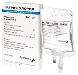 Натрия хлорид р-р д/инф. 0.9% 200 мл 1 шт.