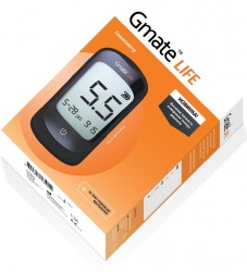 Глюкометр Gmate Life GDH (Джимейт Лайф) система контроля уровня глюкозы в крови - тест-полоски №25 + ланцеты №10 + устройство для прокалывания пальца